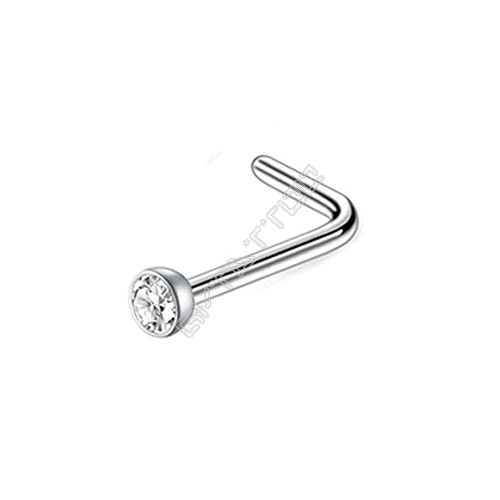 - Nostril “L” Aço 316L Pedra Crystal Austríaco